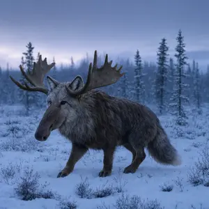 Arctic fox + Moose